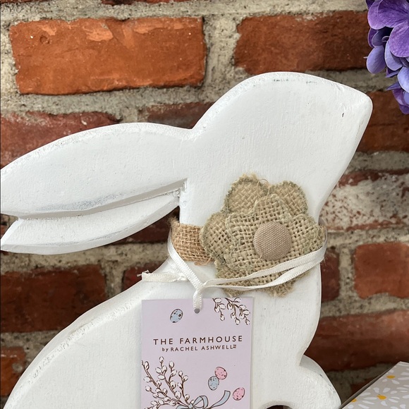 White Bunny Figurine with Floral Accent - Picture 3 of 14